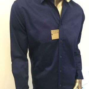 Burberry Brit XXL Dark Navy Men Casual Solid Shirt